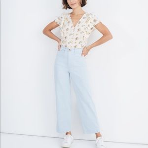Madewell slim Emmett wide leg crop pants